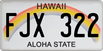 HI license plate FJX322