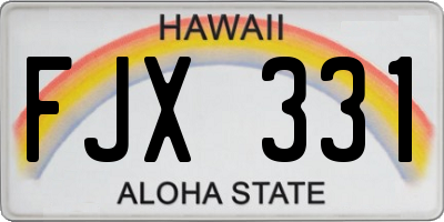 HI license plate FJX331