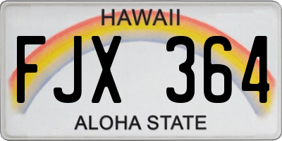 HI license plate FJX364