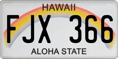 HI license plate FJX366