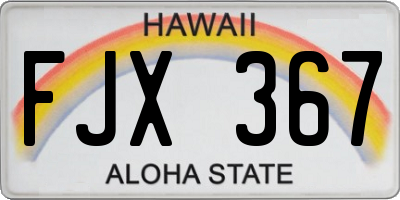 HI license plate FJX367