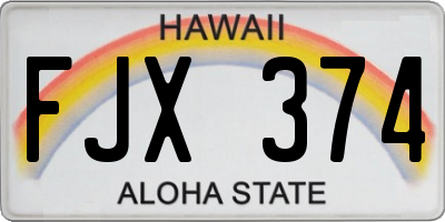 HI license plate FJX374