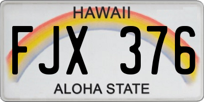 HI license plate FJX376