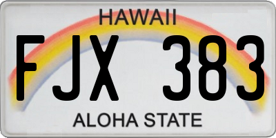 HI license plate FJX383