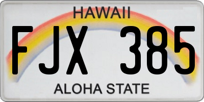 HI license plate FJX385