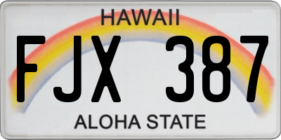 HI license plate FJX387