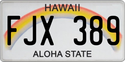 HI license plate FJX389