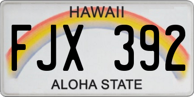 HI license plate FJX392