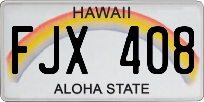 HI license plate FJX408