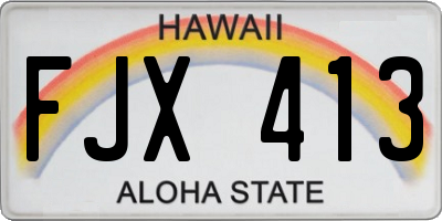 HI license plate FJX413