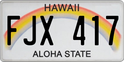 HI license plate FJX417