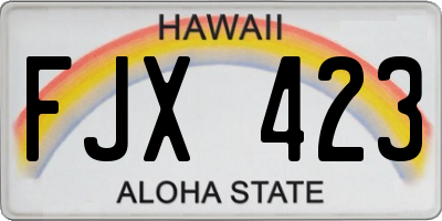 HI license plate FJX423