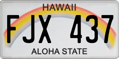 HI license plate FJX437
