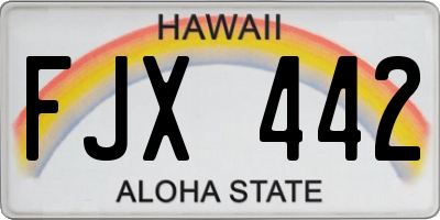 HI license plate FJX442
