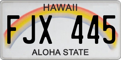 HI license plate FJX445