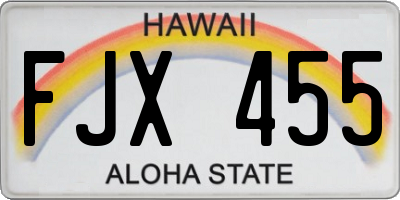 HI license plate FJX455