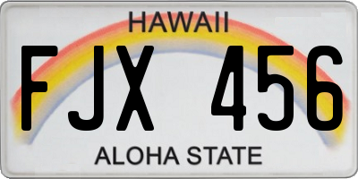 HI license plate FJX456