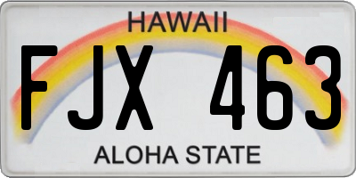 HI license plate FJX463
