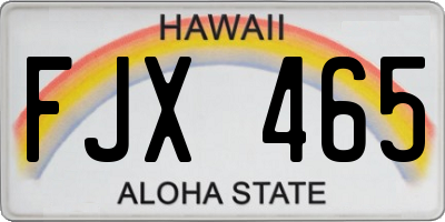 HI license plate FJX465