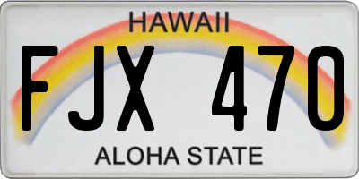 HI license plate FJX470