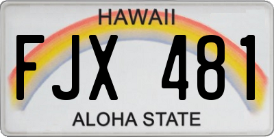 HI license plate FJX481