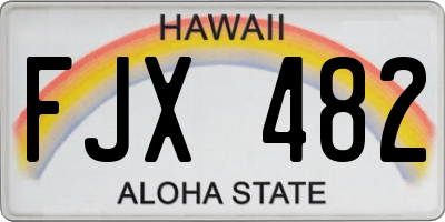 HI license plate FJX482