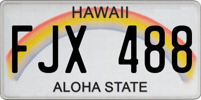 HI license plate FJX488