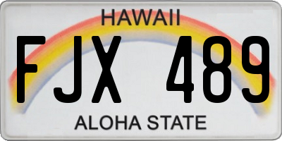 HI license plate FJX489
