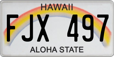 HI license plate FJX497