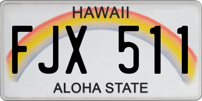 HI license plate FJX511