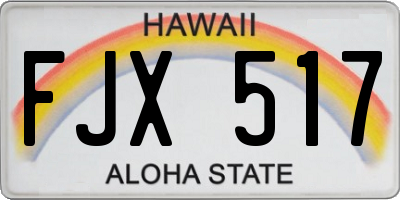 HI license plate FJX517