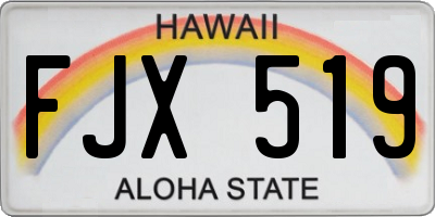 HI license plate FJX519