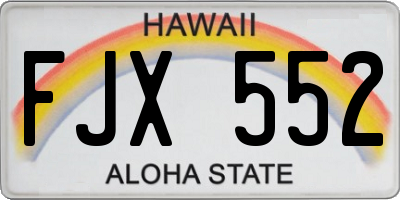 HI license plate FJX552