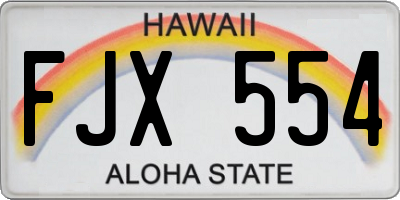 HI license plate FJX554