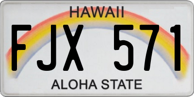 HI license plate FJX571
