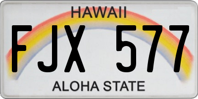 HI license plate FJX577