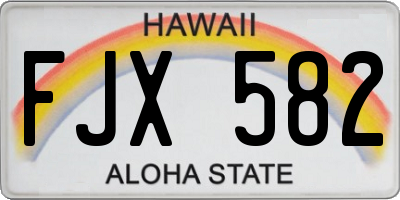 HI license plate FJX582