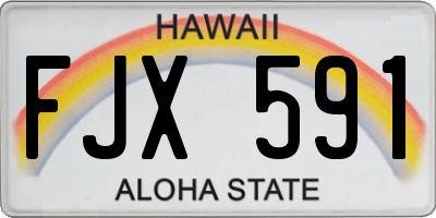 HI license plate FJX591