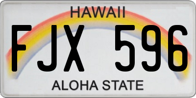 HI license plate FJX596