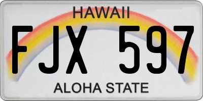 HI license plate FJX597