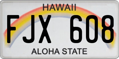 HI license plate FJX608