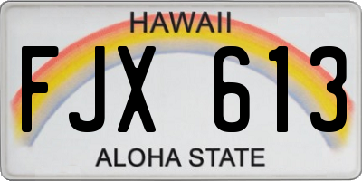 HI license plate FJX613