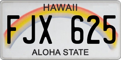 HI license plate FJX625