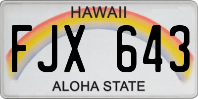HI license plate FJX643