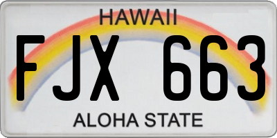 HI license plate FJX663