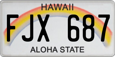 HI license plate FJX687