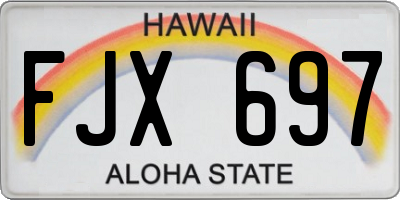 HI license plate FJX697