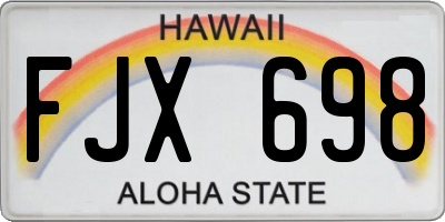 HI license plate FJX698