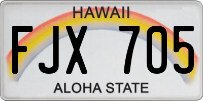 HI license plate FJX705