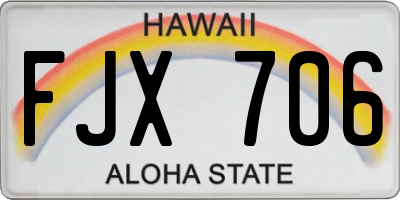 HI license plate FJX706